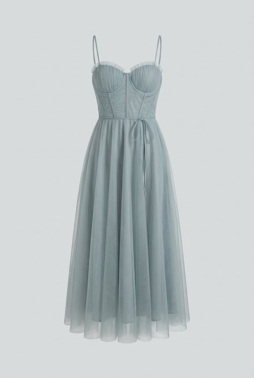 Nina | A-Line Midi Dress for Wedding Guests - ginlerie 0