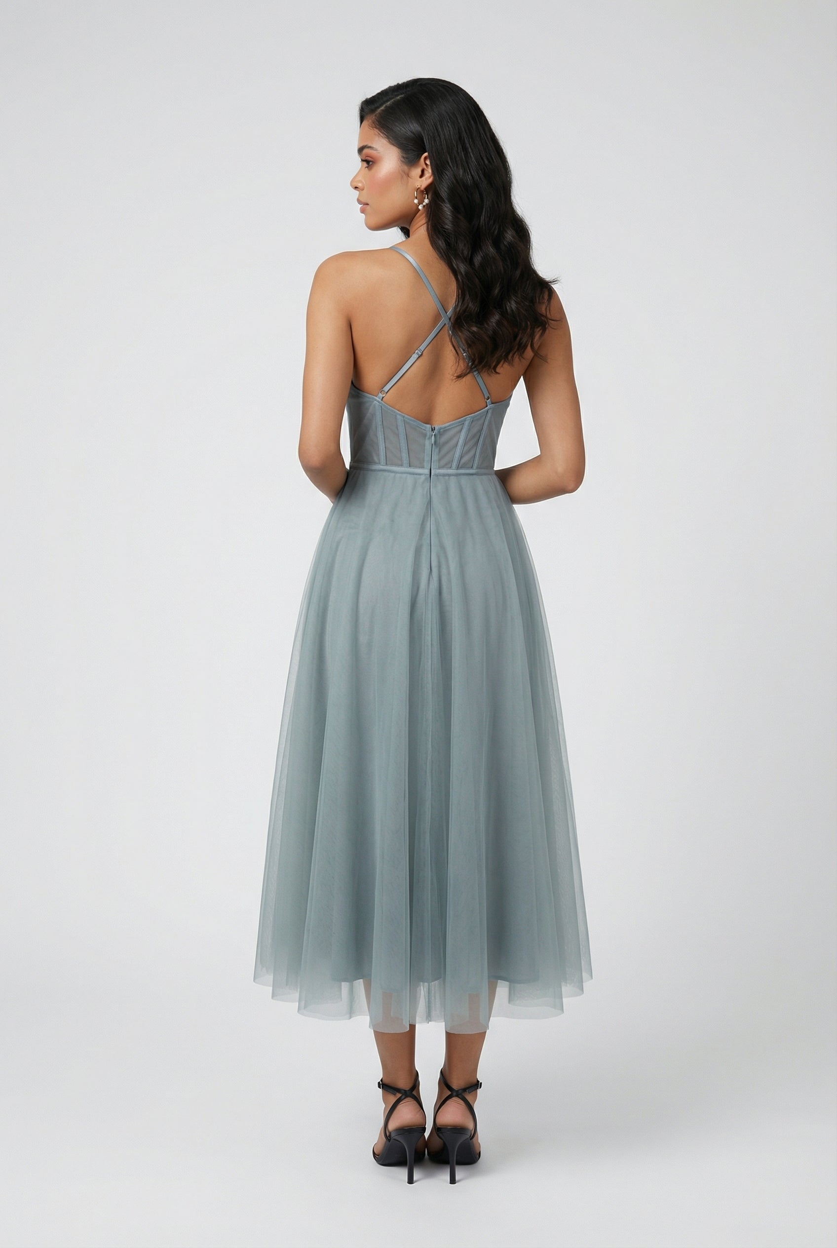 Nina | A-Line Midi Dress for Wedding Guests - ginlerie 4
