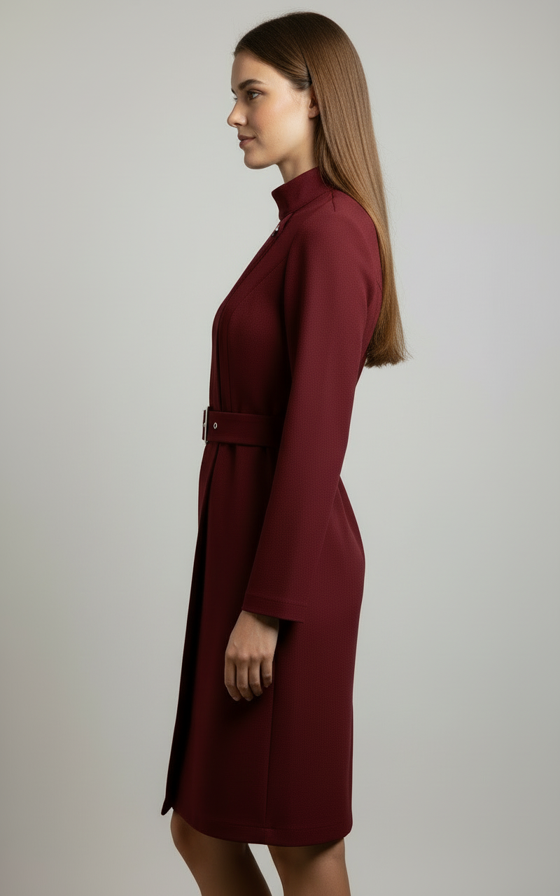 Nina | Asymmetric Belted A-Line Dress - ginlerie 3