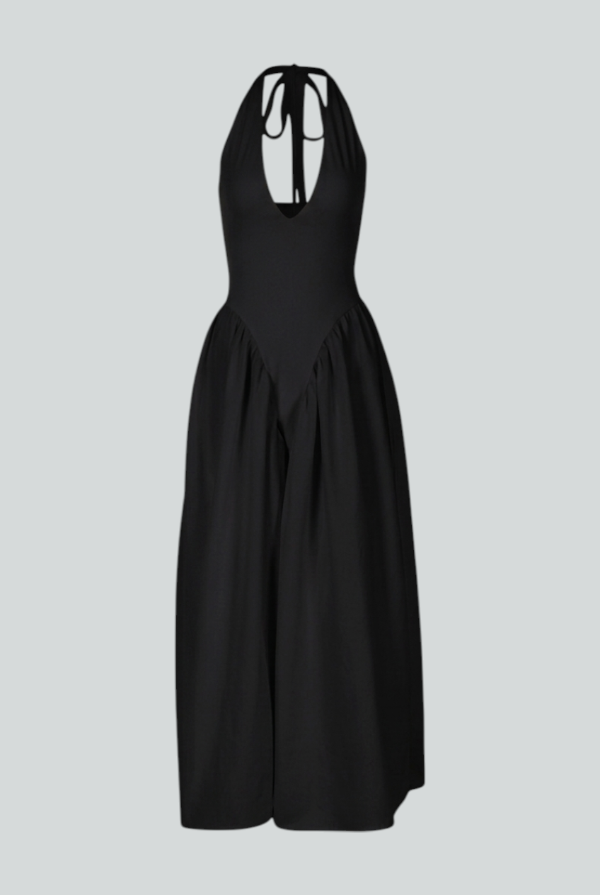 Nina | Black Midi Dress - ginlerie 0