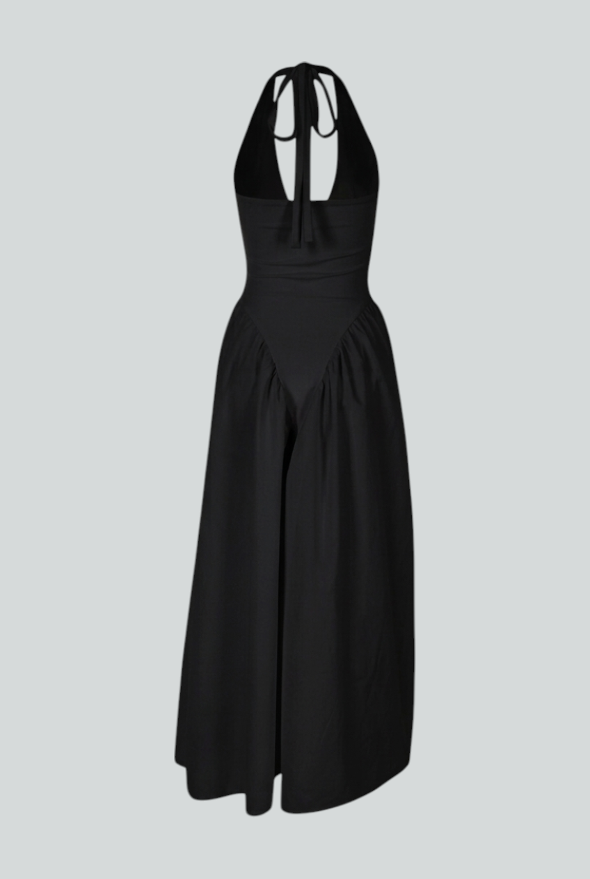 Nina | Black Midi Dress - ginlerie 4