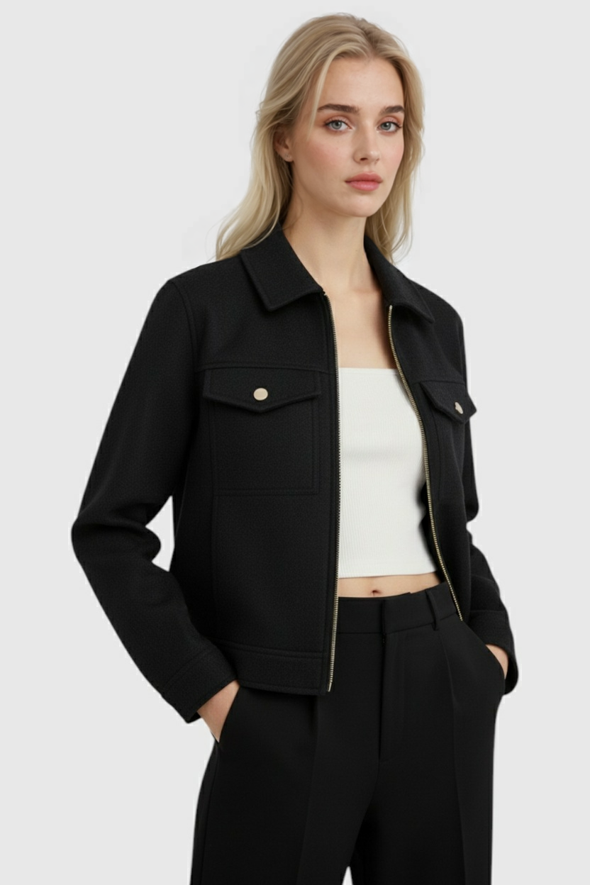 Nina | Cropped Zip-Up Jacket - ginlerie 1