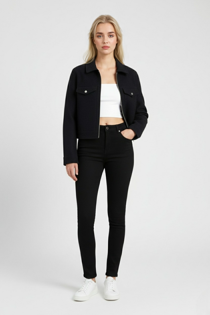 Nina | Cropped Zip-Up Jacket - ginlerie 2