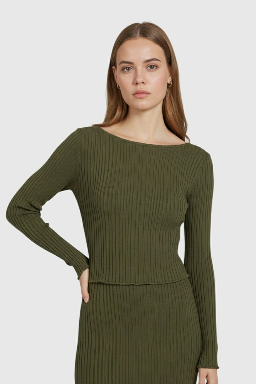Nina | Elegant Knit Maxi Skirt Set - ginlerie 1