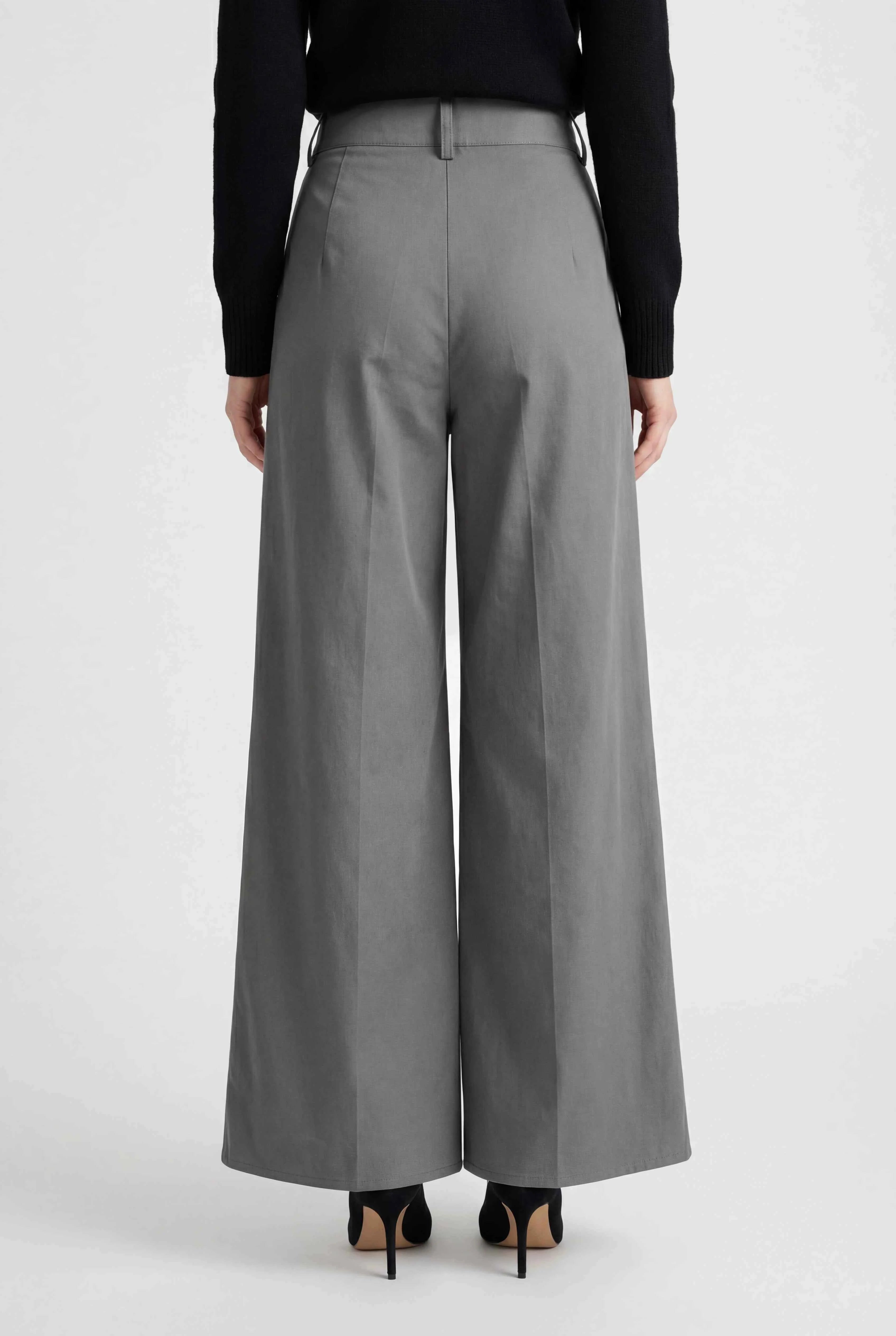 Nina | Gray Palazzo Pants - ginlerie 3