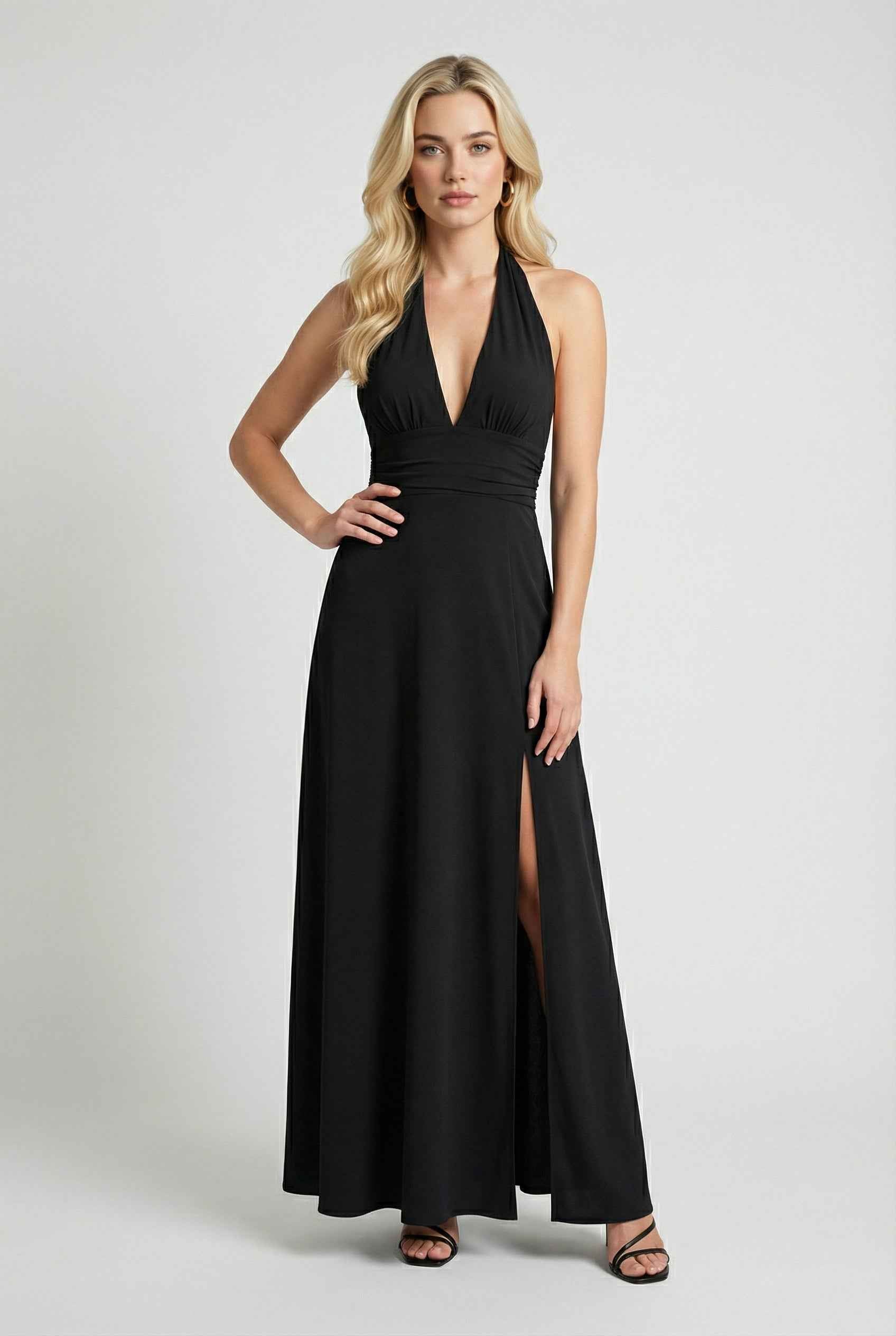 Nina | Halter Neck Maxi Dress - ginlerie 2