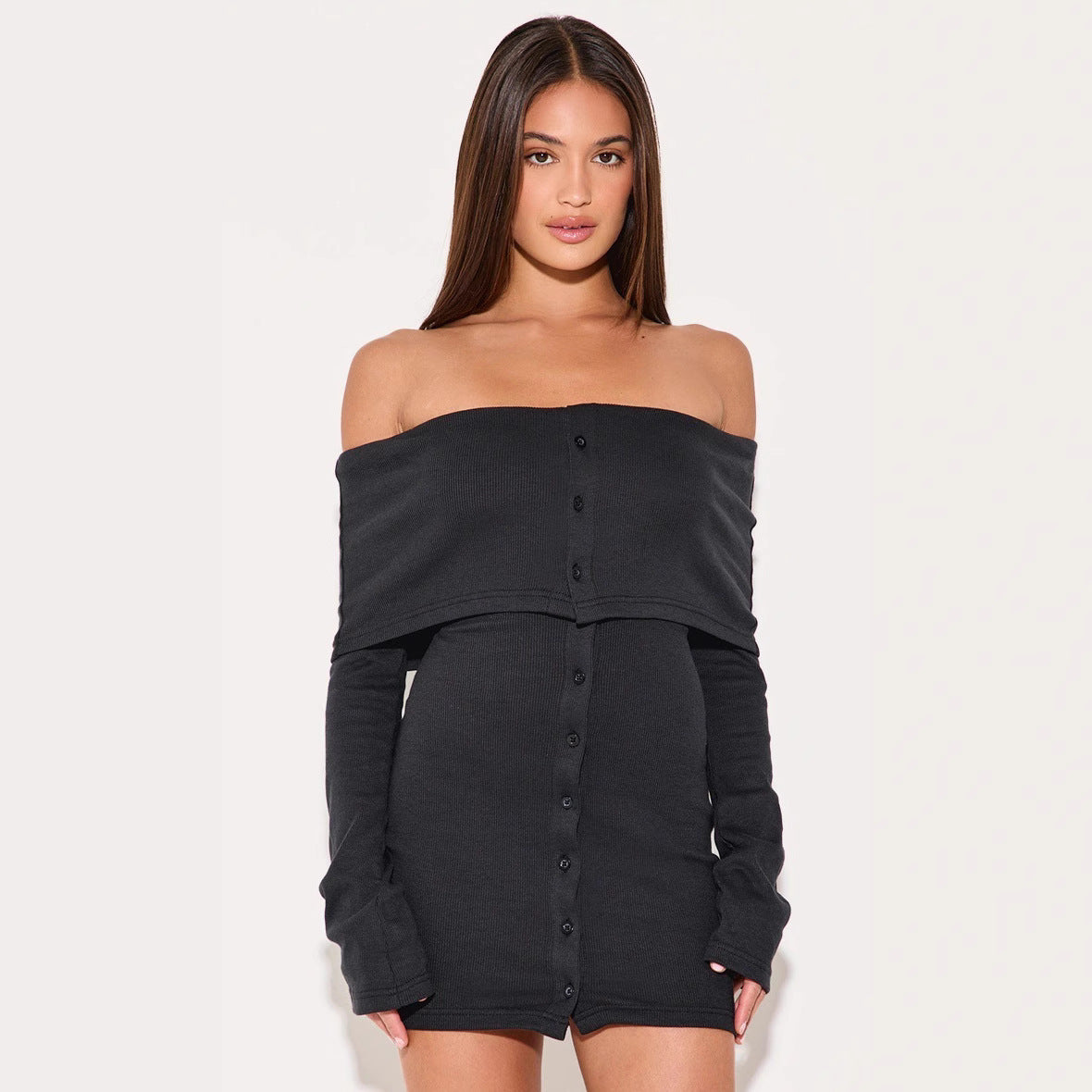 Nina | Off-Shoulder Mini Dress - ginlerie 0