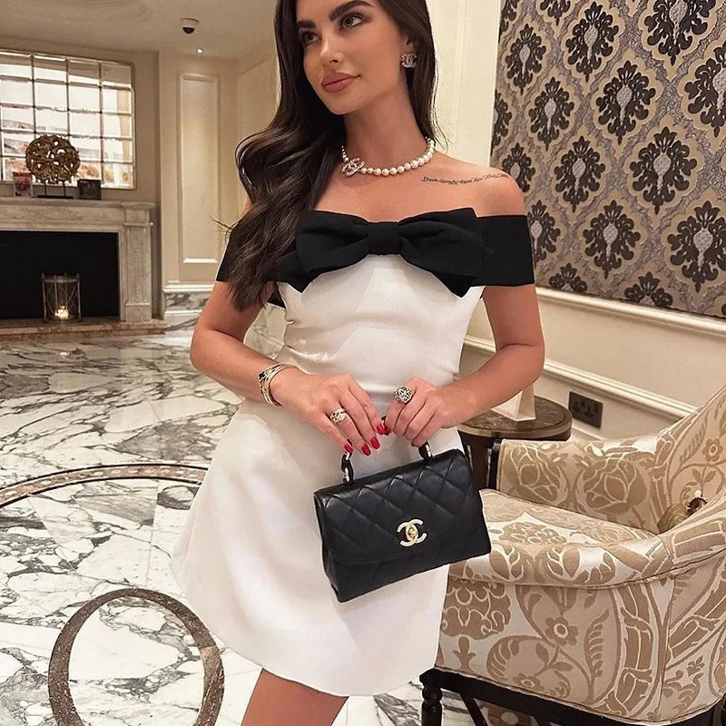 Nina | Off-Shoulder Mini Dress - ginlerie 5