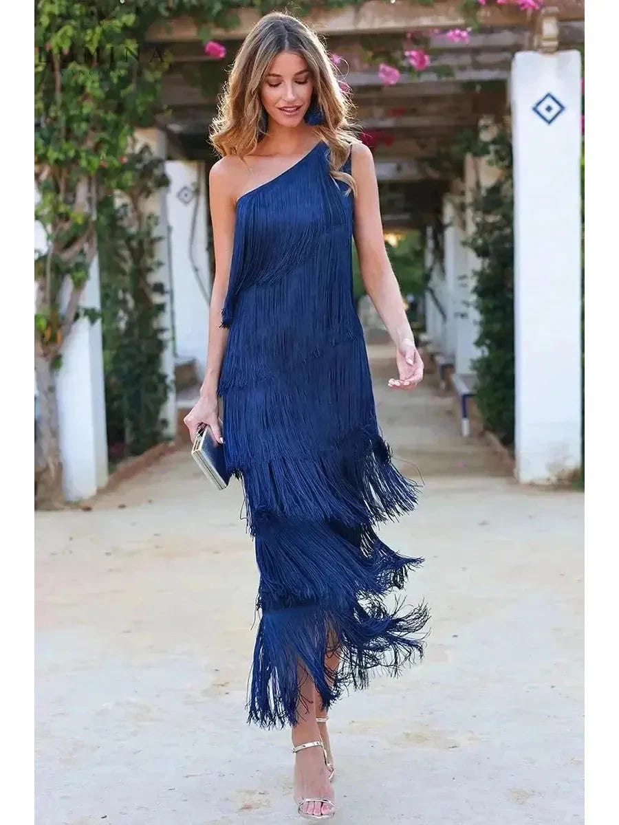 Nina | One-Shoulder Cocktail Dress - ginlerie 0