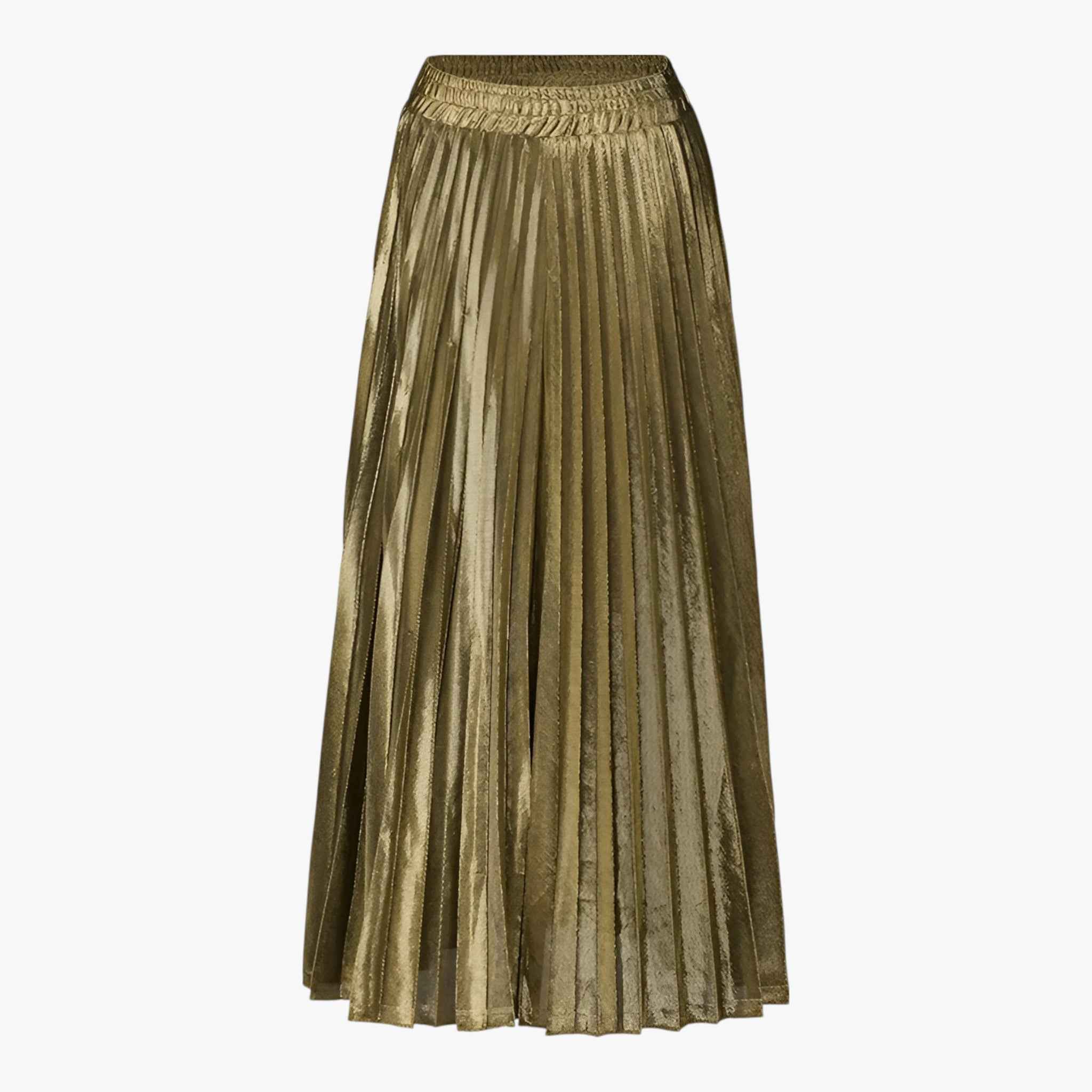 Nina | Pleated Gold Maxi Skirt - ginlerie 0