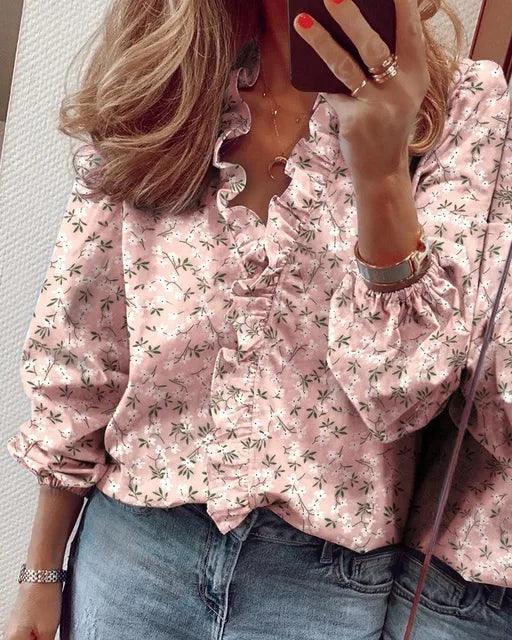 Nina | Ruffle Detail Blouse - ginlerie 1