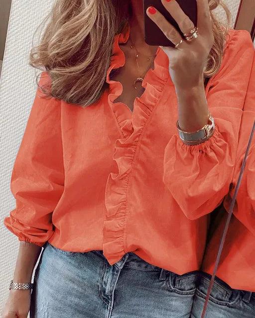 Nina | Ruffle Detail Blouse - ginlerie 4