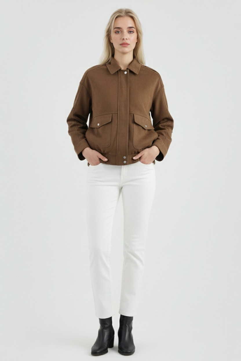 Nina | Suede Bomber Jacket - ginlerie 2