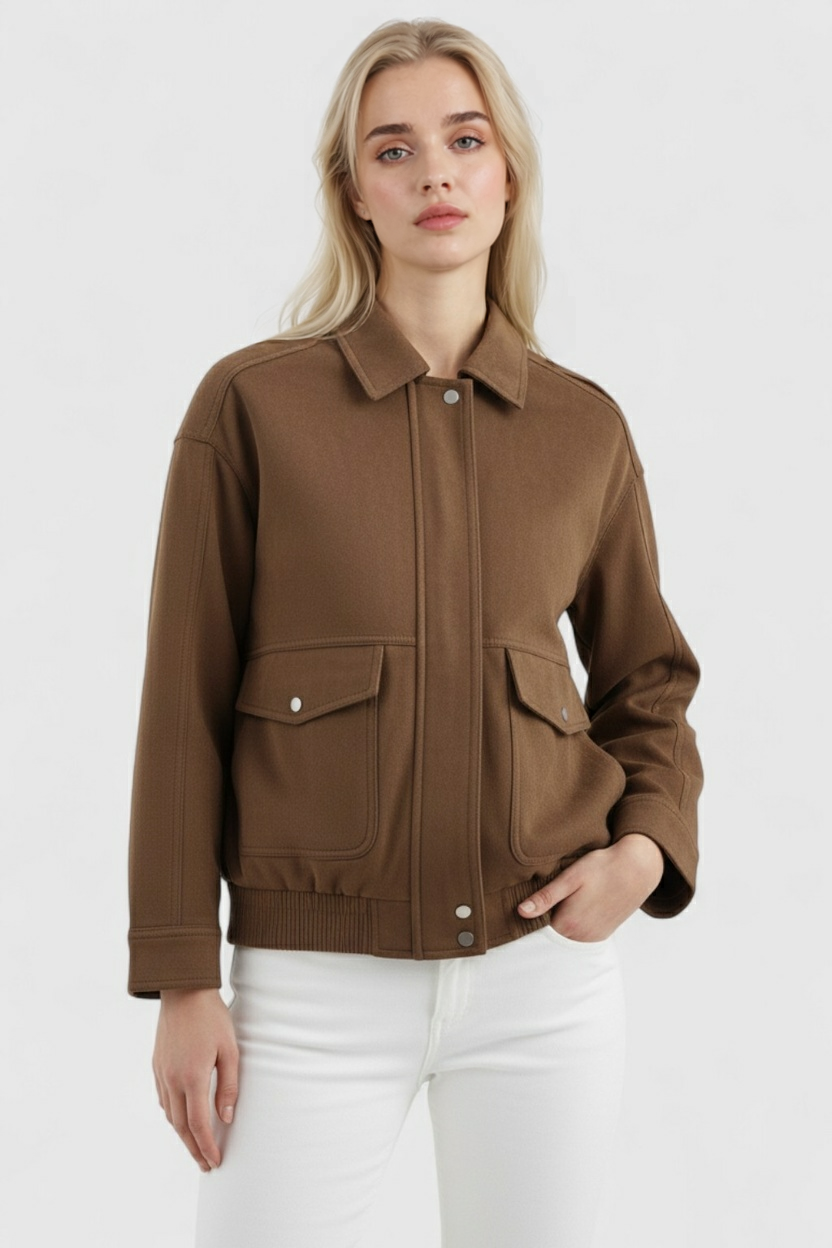 Nina | Suede Bomber Jacket - ginlerie 3