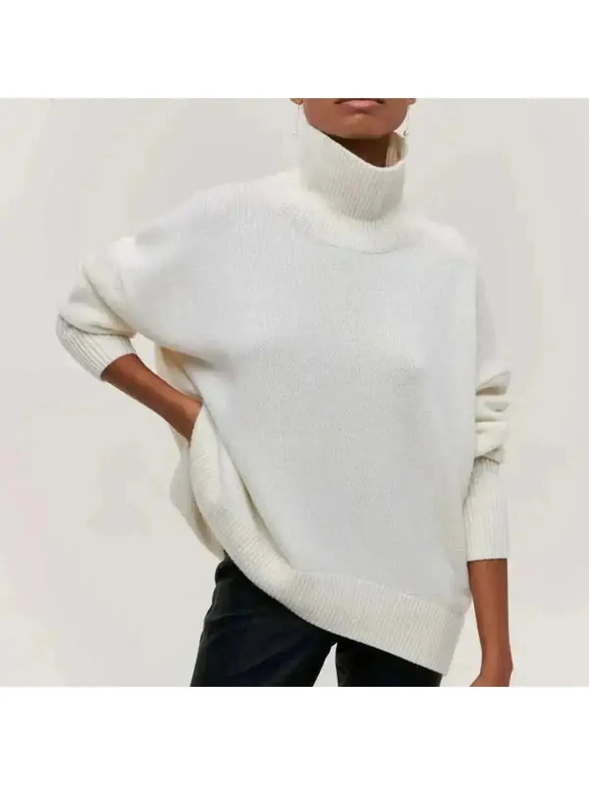 Oversized Turtleneck Sweater in Soft Cotton-Blend for Cozy Autumn and Winter Wear – Relaxed Fit for Ultimate Comfort 2