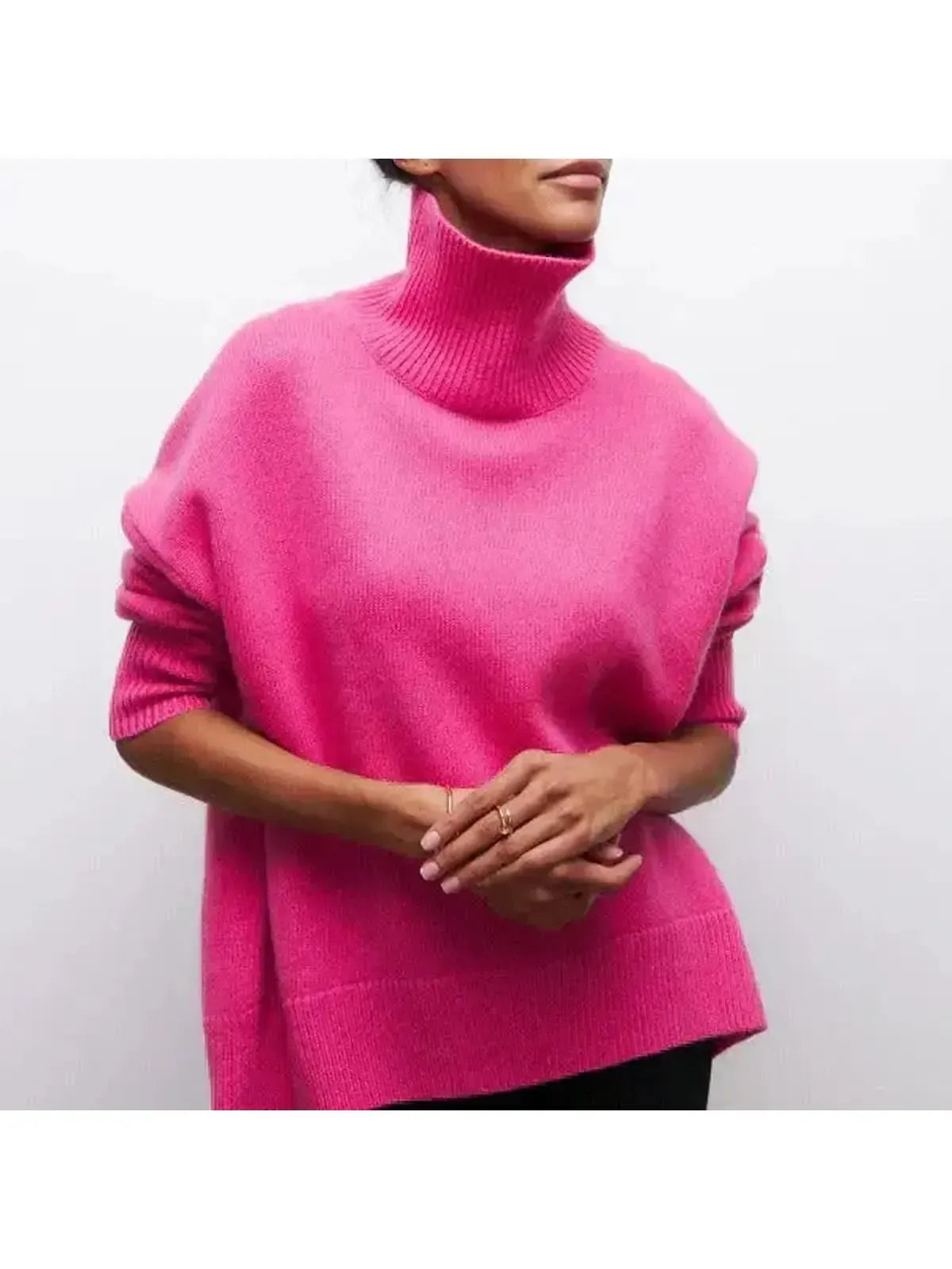 Oversized Turtleneck Sweater in Soft Cotton-Blend for Cozy Autumn and Winter Wear – Relaxed Fit for Ultimate Comfort 3