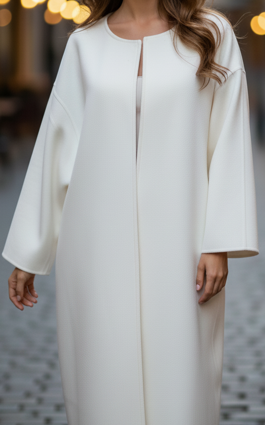 Oversized Wool-Blend Winter Coat for Women with Asymmetrical Design and Wide Sleeves – Elegant Outerwear for All Occasions 1