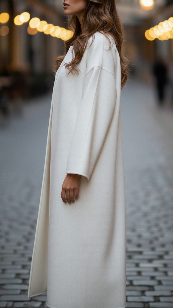 Oversized Wool-Blend Winter Coat for Women with Asymmetrical Design and Wide Sleeves – Elegant Outerwear for All Occasions 2