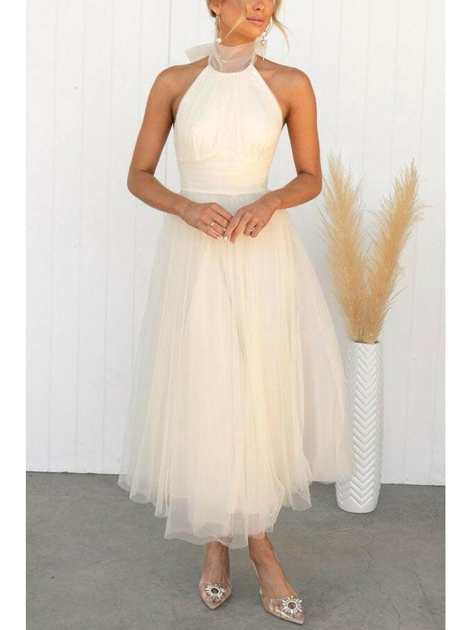 Phoebe | Pink Tulle Midi Dress - ginlerie 11