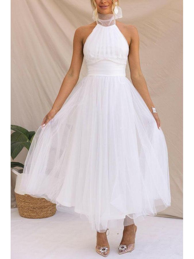 Phoebe | Pink Tulle Midi Dress - ginlerie 12