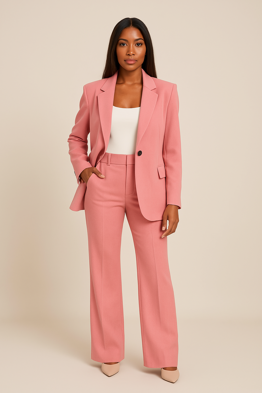 Sage | Tailored Fit Pants Suit Set - ginlerie 1