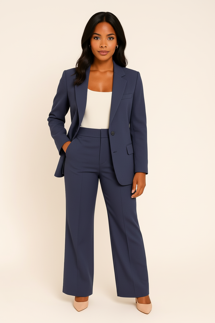 Sage | Tailored Fit Pants Suit Set - ginlerie 4