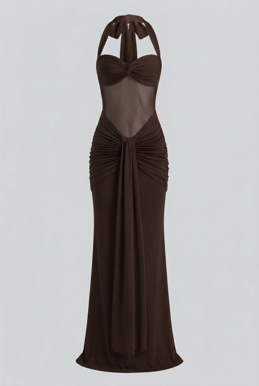 Sophia | Elegant Halter Maxi Dress - ginlerie 0