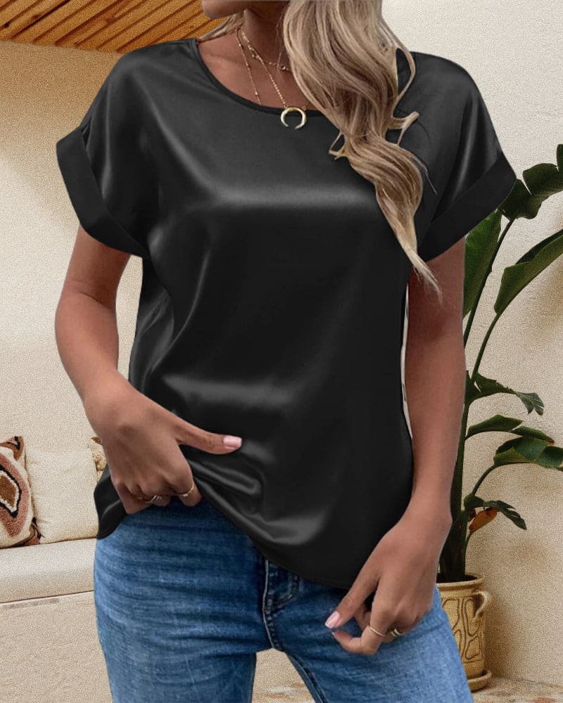 Sophia | Relaxed Fit Satin Blouse - ginlerie 7