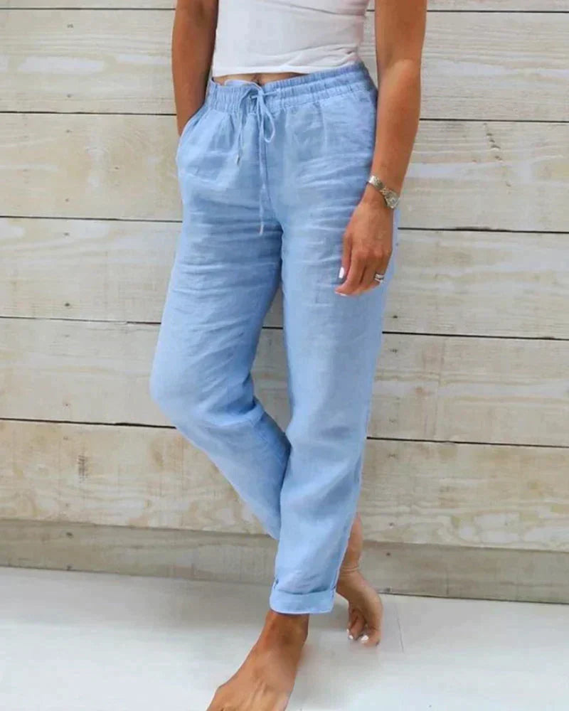 Stacy | Lightweight Linen Trousers - ginlerie 1