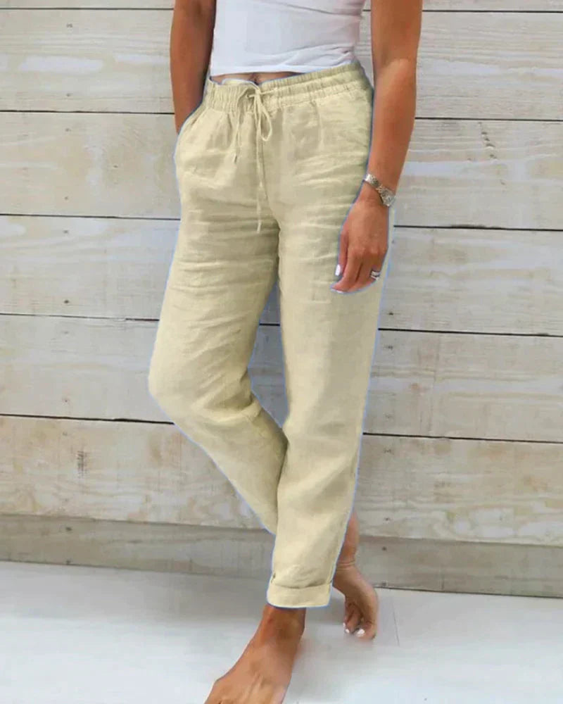 Stacy | Lightweight Linen Trousers - ginlerie 2