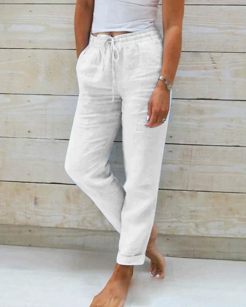 Stacy | Lightweight Linen Trousers - ginlerie 3
