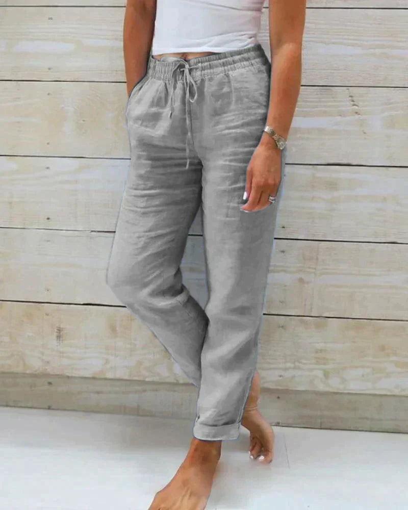 Stacy | Lightweight Linen Trousers - ginlerie 4