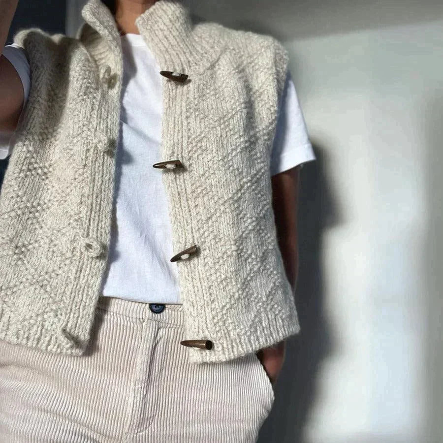 Women's Cardigan Beige Size M Wool Long Cardigan 2