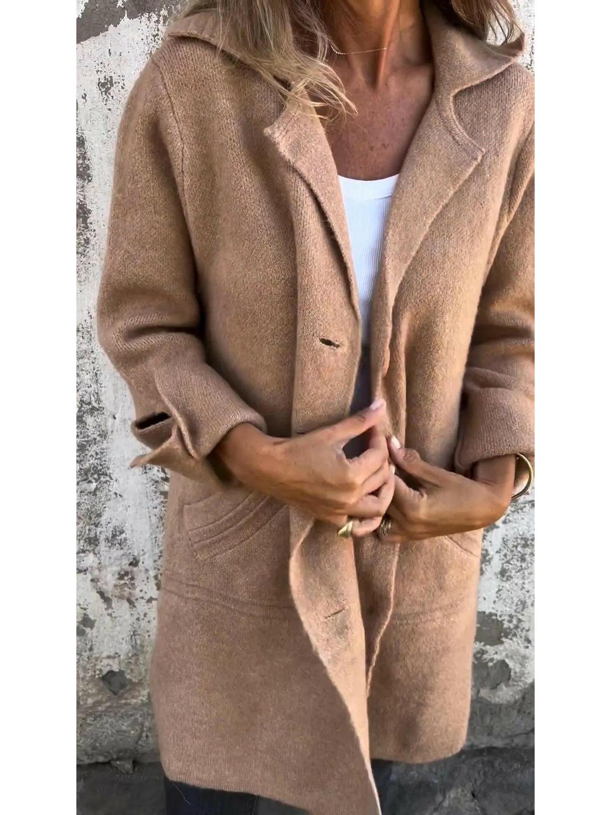 Women's Long Knit Coat – Cozy and Stylish Autumn Layer 11