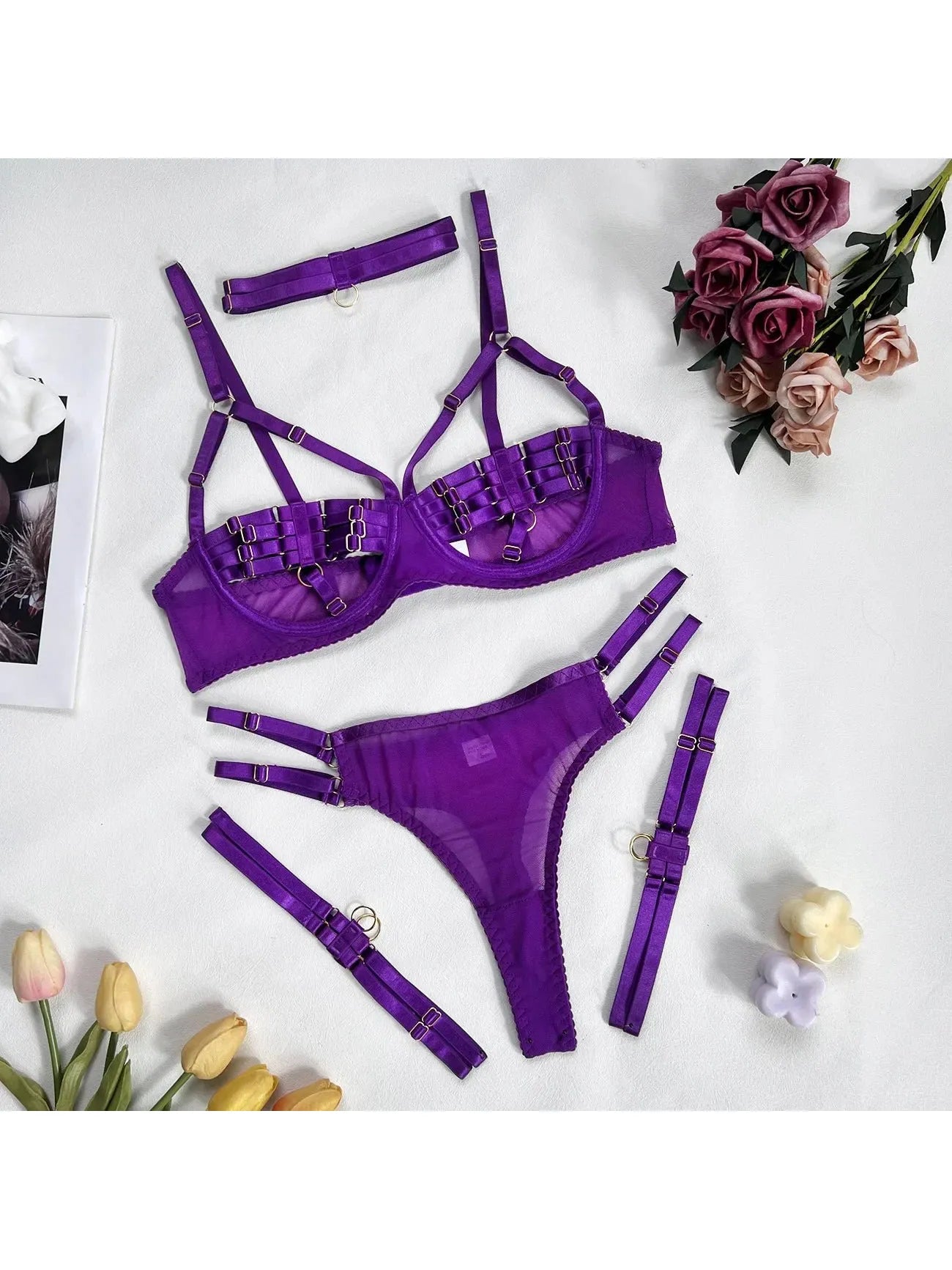 Amanda | 4-Piece Lingerie Set - ginlerie