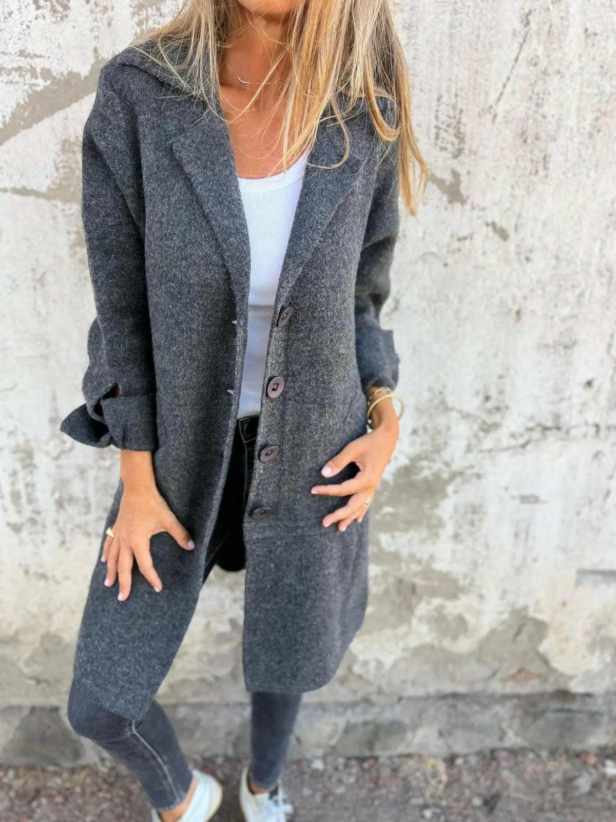Ada | Stylish Long Knit Coat - ginlerie 4