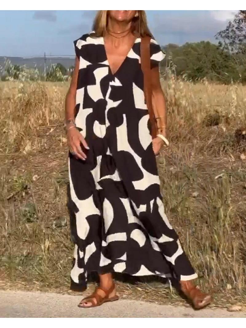 Alina | Abstract Maxi Dress - ginlerie 5