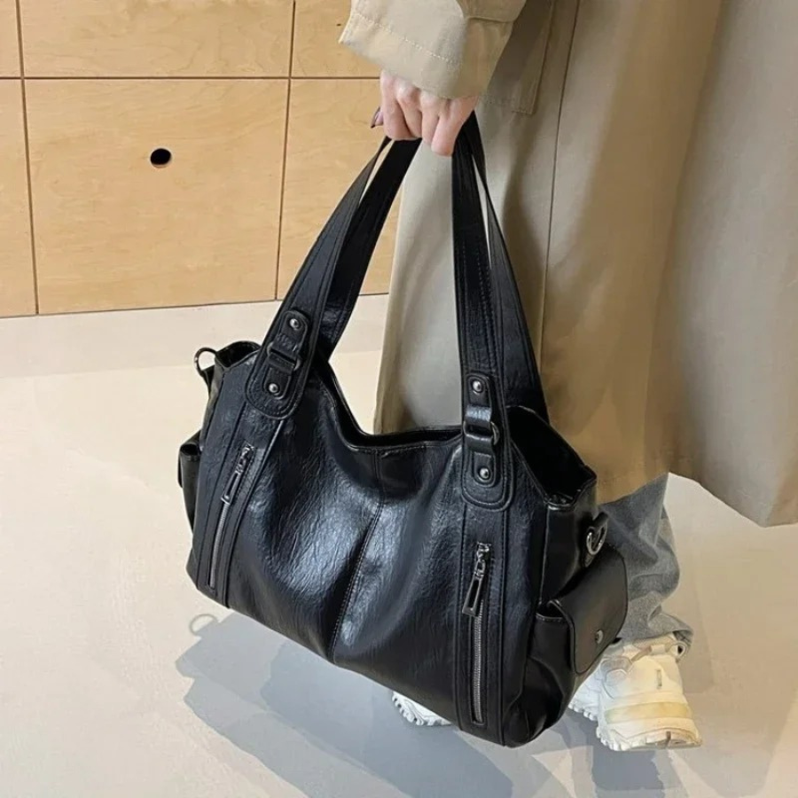 Amber | Black Shoulder Bag - ginlerie 0