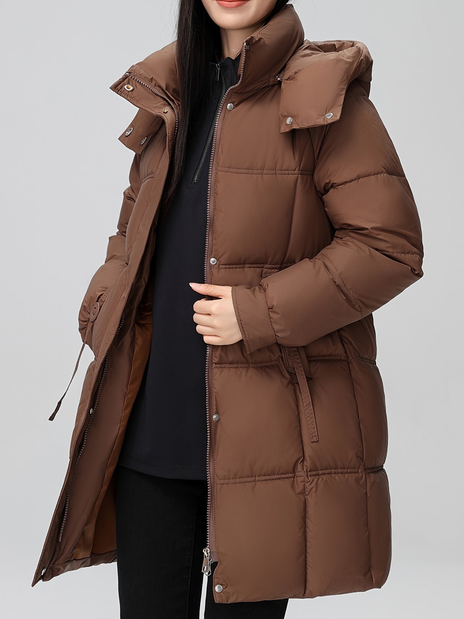 Amelia | Hooded Longline Puffer Coat - ginlerie 8