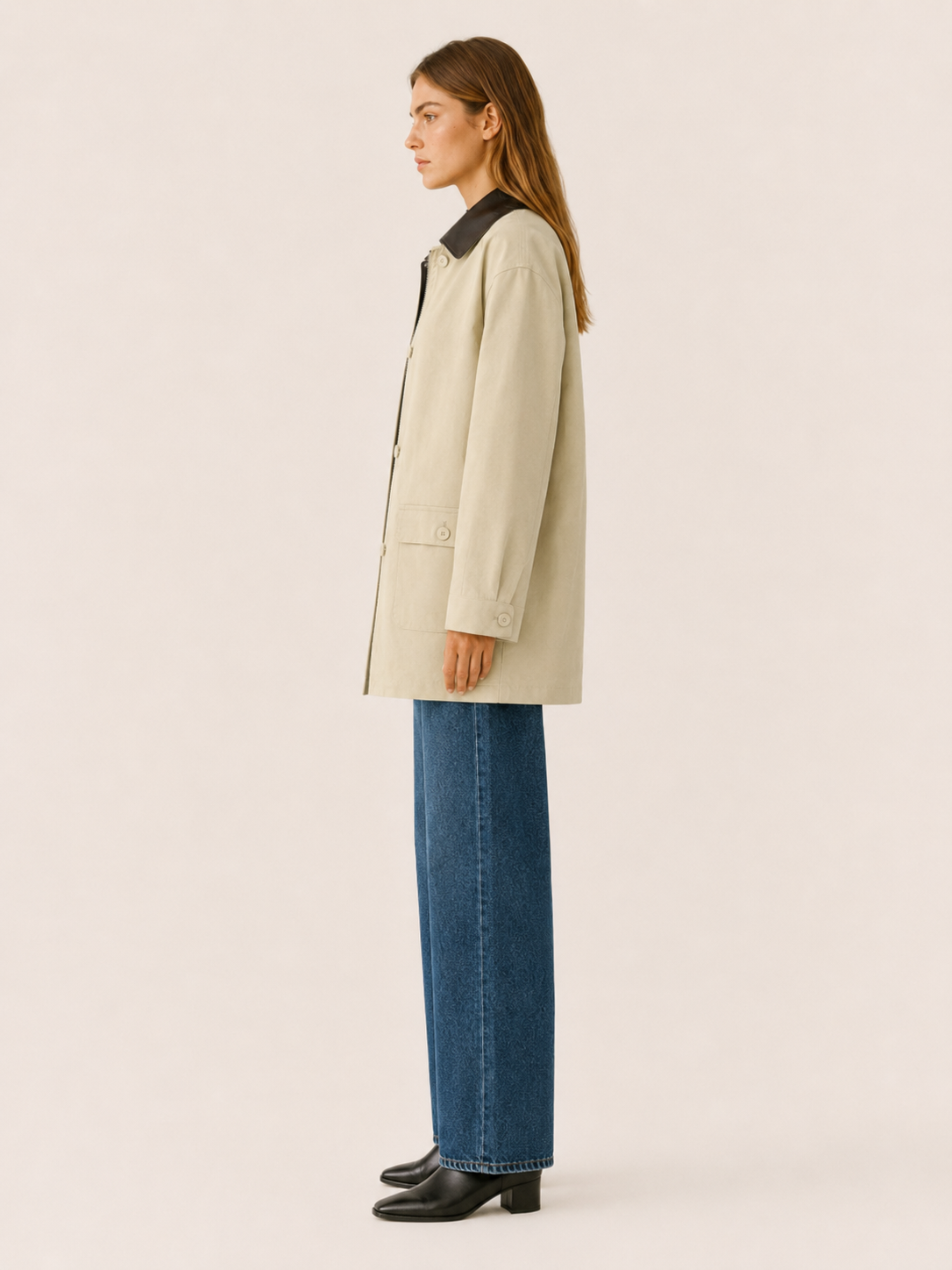 Aurelia | Barn Jacket with Contrast Collar - ginlerie 2