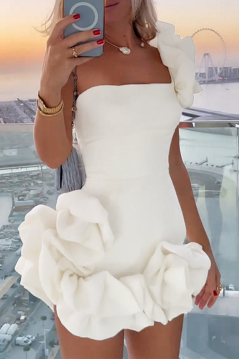 Aurelia | One-Shoulder Mini Dress - ginlerie 2