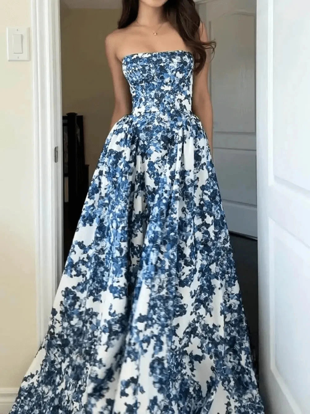 Aurora | Floral Print Gown - ginlerie 2