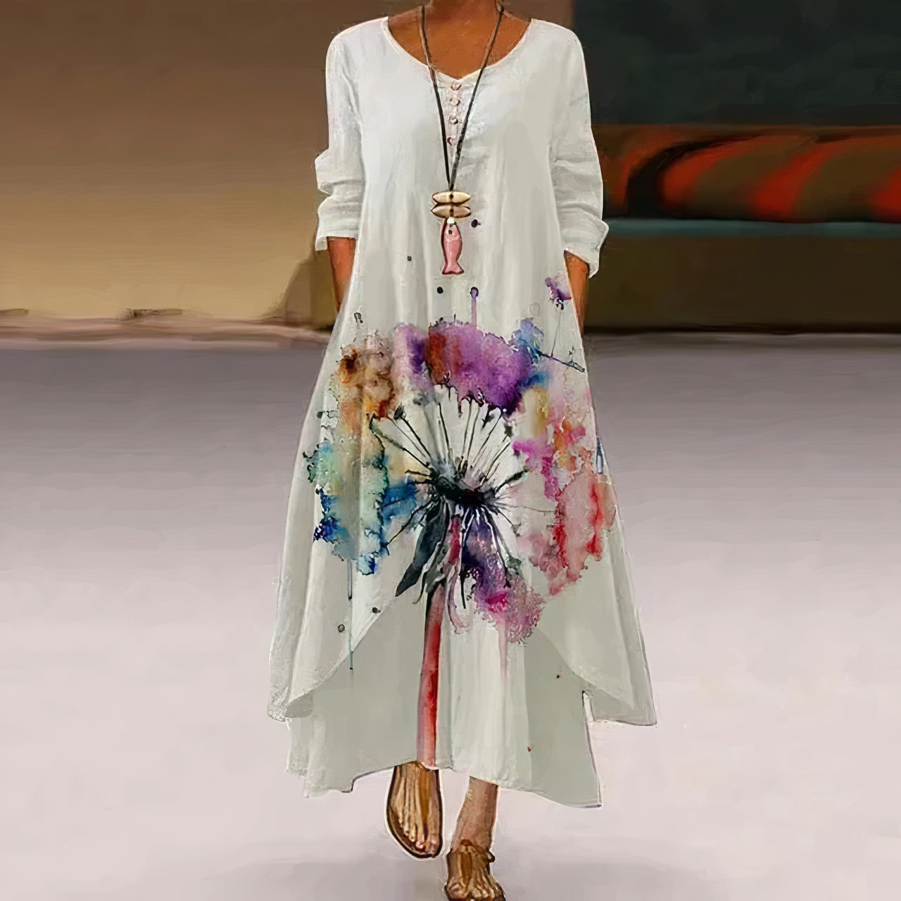 Aurora | Flowy Floral Dress - ginlerie 1