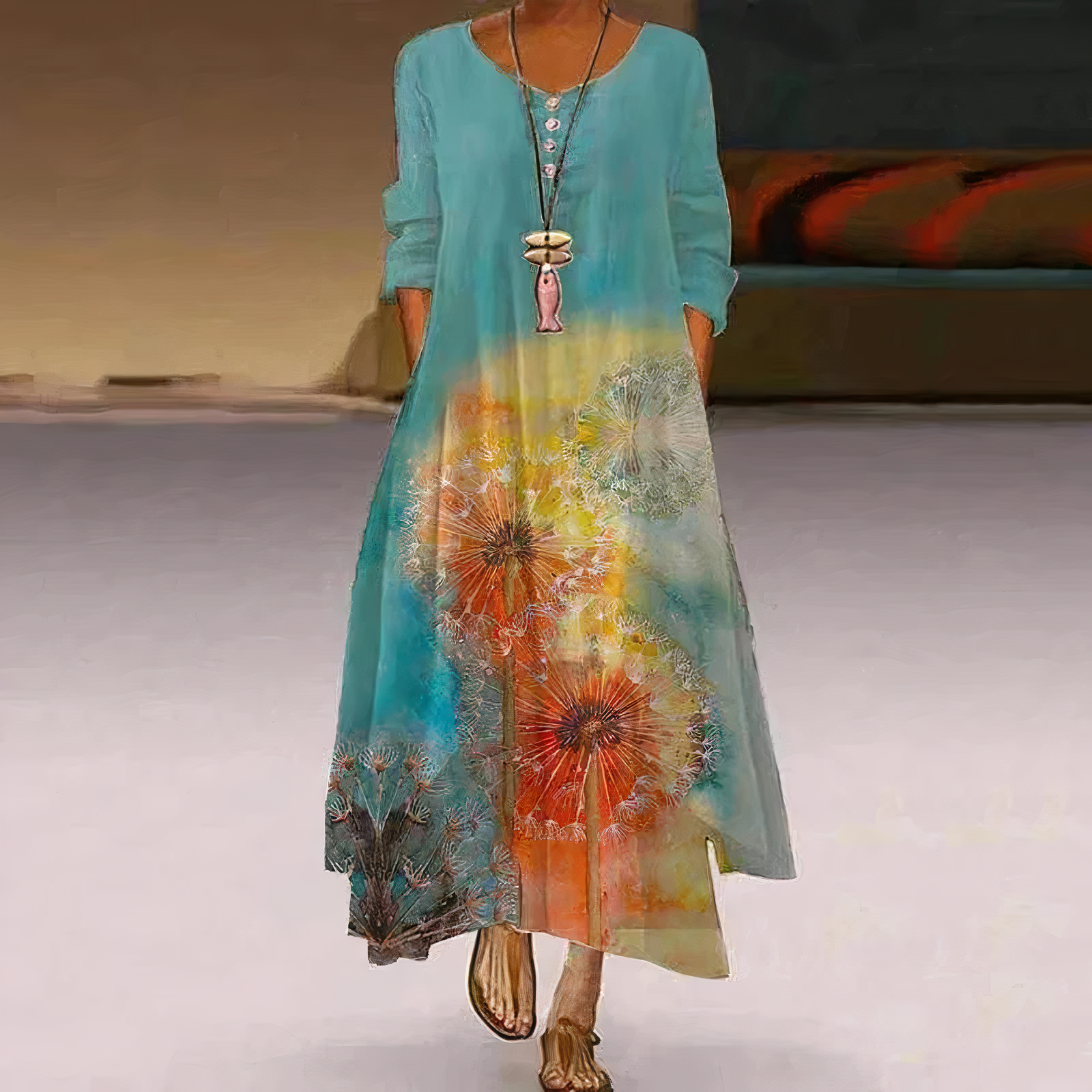 Aurora | Flowy Floral Dress - ginlerie 9