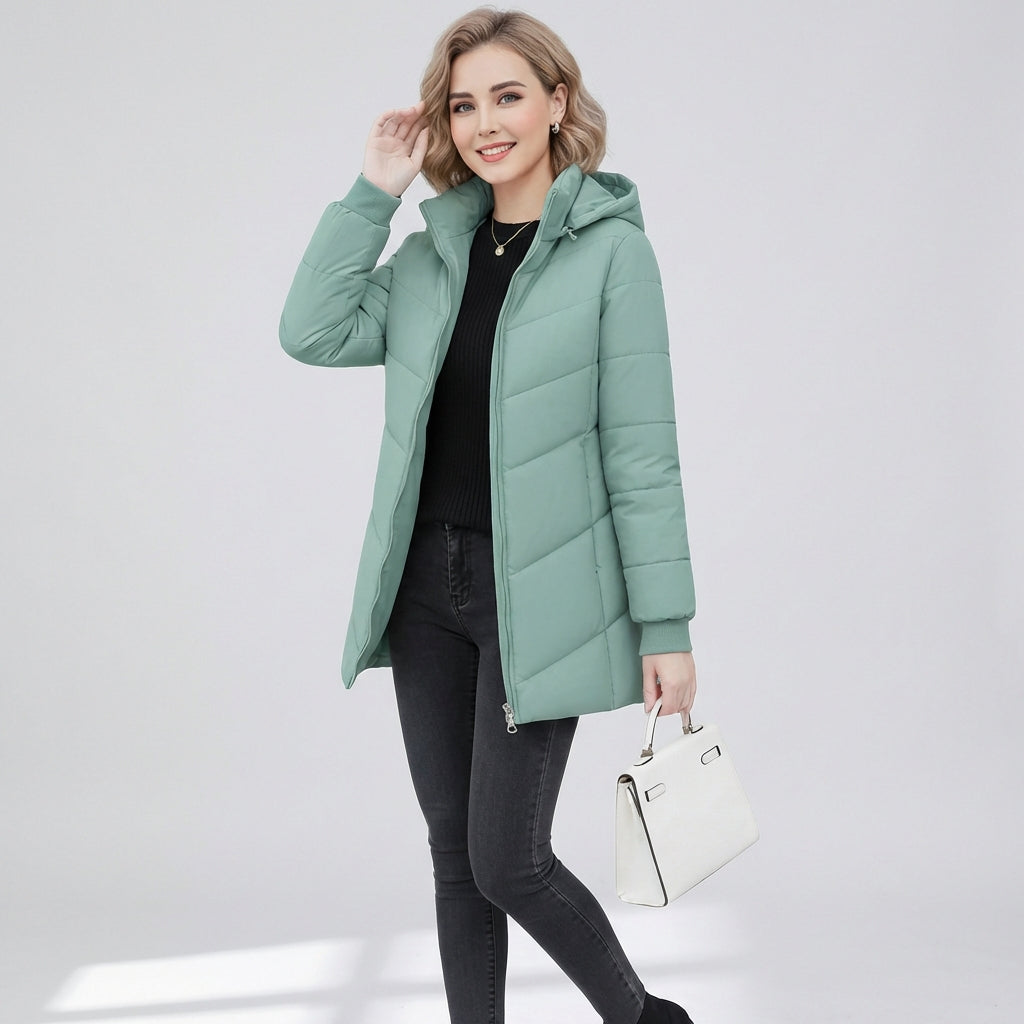 Ava | Quilted Hooded Puffer Jacket - ginlerie 0