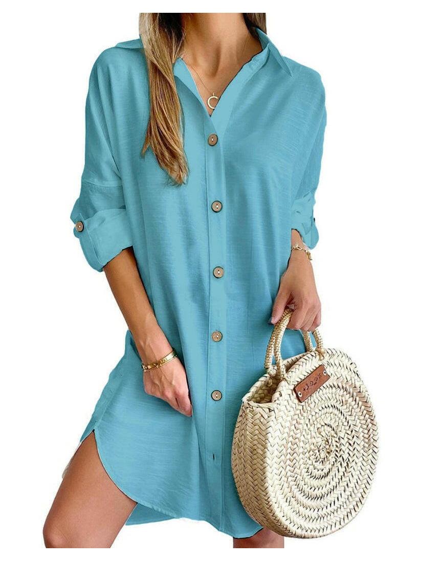 Cassy | Button-Up Shirt Dress - ginlerie 6