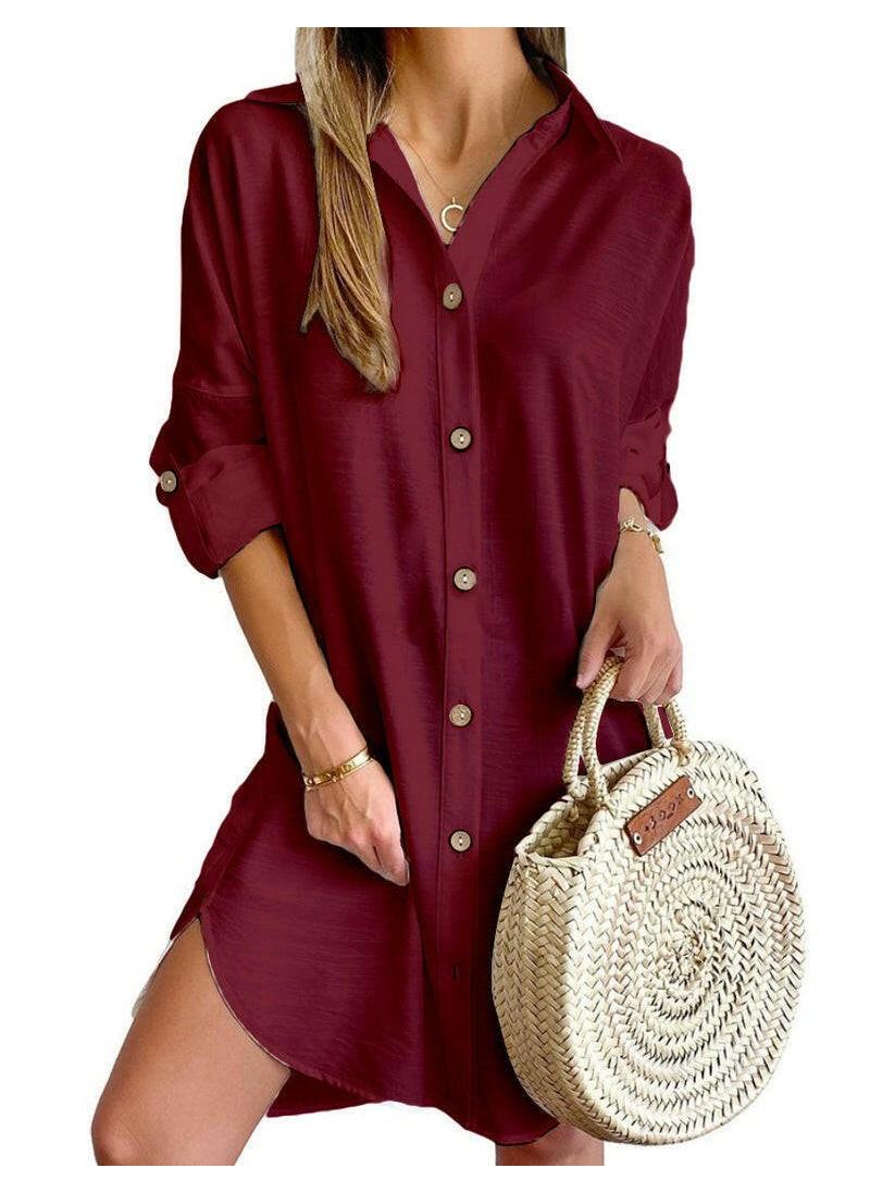 Cassy | Button-Up Shirt Dress - ginlerie 8
