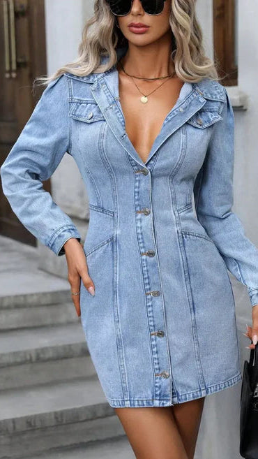 Celeste | Denim Dress - ginlerie 0