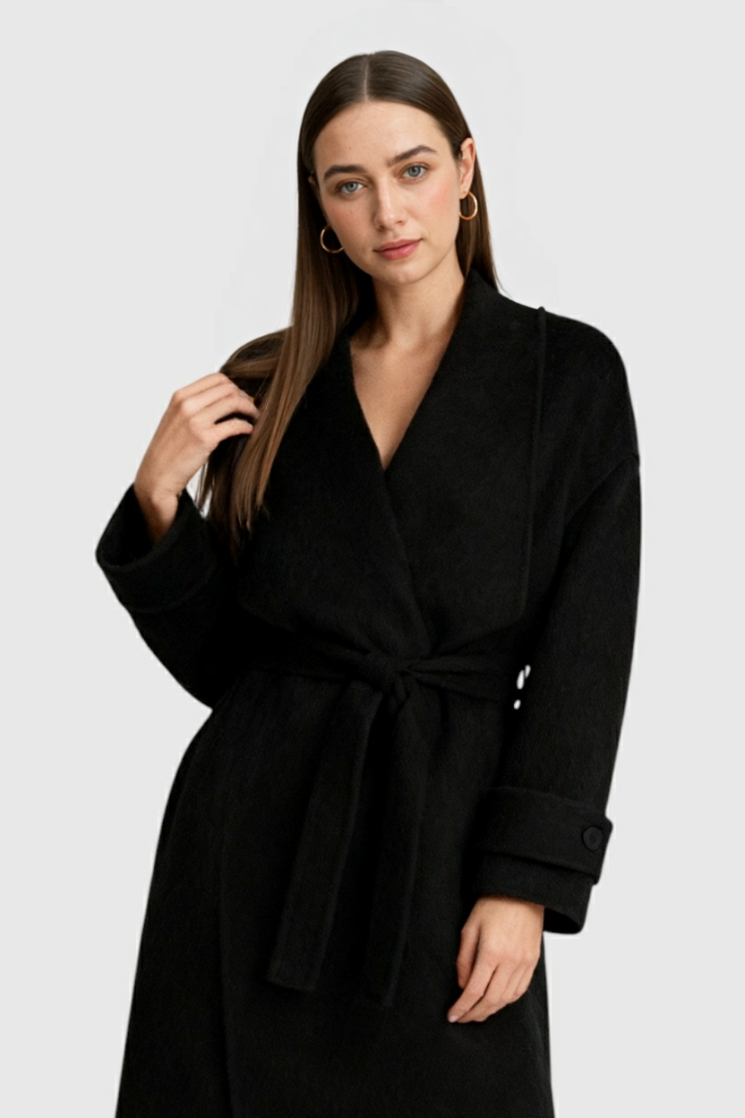 Celeste | Elegant Black Winter Coat - ginlerie 1