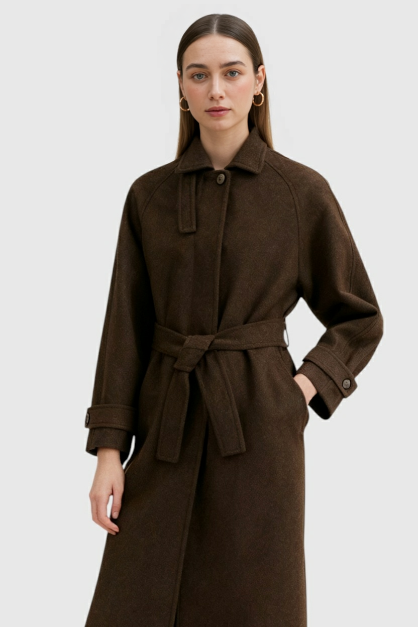Celeste | Elegant Brown Winter Coat - ginlerie 1